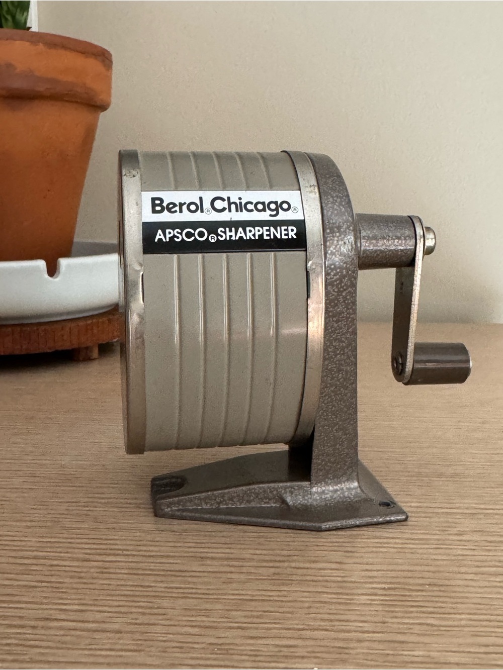 Vintage Berol Chicago APSCO Pencil Sharpener - Silver Gray